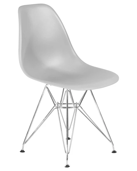Купить Стул обеденный DOBRIN DSR, ножки хром, цвет светло-серый (GR-01) по низкой цене
