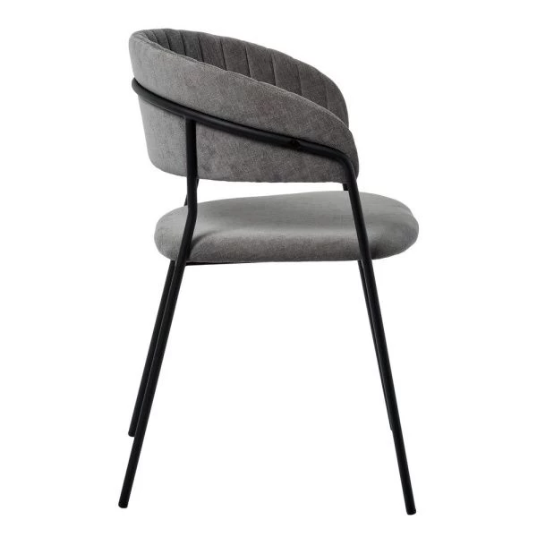 Купить Стул Turin серый вельвет с чёрными ножками по низкой цене