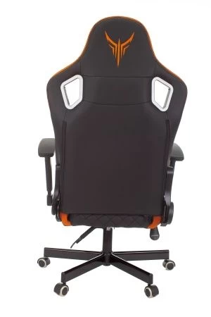 Кресла для геймеров - Кресло игровое Knight Outrider черный/оранжевый ромбик эко.кожа с подголов. крестов. металл