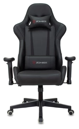 Кресла для геймеров - Кресло игровое Zombie Formula черный/карбон эко.кожа крестов. пластик черный