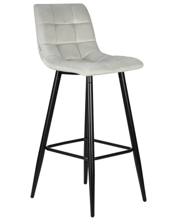 Купить Набор 2 шт Стул барный DOBRIN NICOLE, черные матовые ножки, светло-серый велюр (108-52) в интернет-магазине КупиКресла.ру
