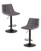 Набор 2 шт Стул барный DOBRIN TAILOR BLACK, серая ткань (188-55)