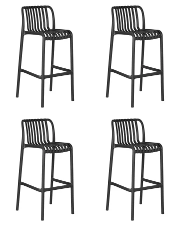 Набор 4 шт Стул барный DOBRIN CHLOE BAR, темно-серый