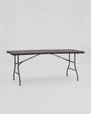 Купить Стол складной чемодан пластиковый Кейт 180 коричневый по низкой цене