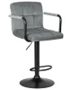 Стул барный DOBRIN KRUGER ARM BLACK, серый велюр (MJ9-75)