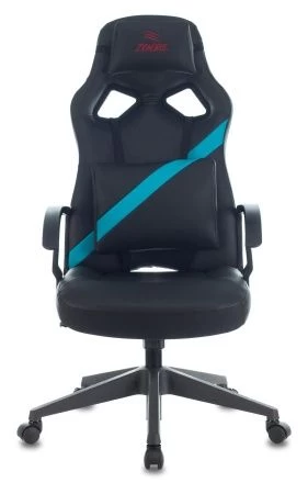 Кресла для геймеров - Кресло игровое Zombie DRIVER черный/голубой искусственная кожа с подголов. крестовина пластик