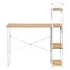 Купить Стол письменный с полками Frame 100x45x110 см, светлое дерево, белый по низкой цене