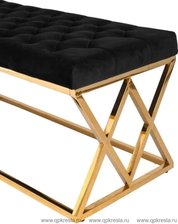 Банкетка-скамейка ИНСИГНИЯ золото велюр черный