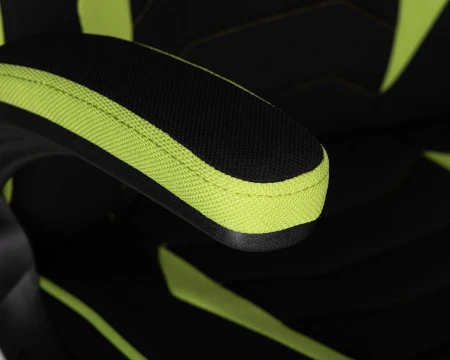 Кресла для геймеров - Кресло игровое DOBRIN RICK, черно-светло-зеленая ткань