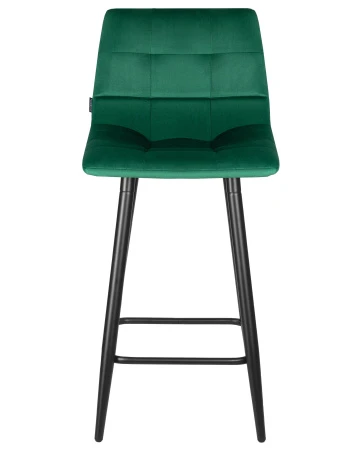 Купить Стул полубарный DOBRIN OLIVIA, черные матовые ножки, зелёный велюр (108-64) по выгодной цене для кафе, ресторанов и кухни