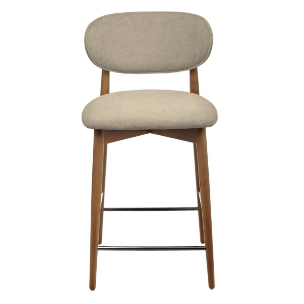 Стул полубарный Lucas 3 латте букле ножки цвета орех для кафе, ресторанов и кухни