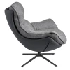 Купить Кресло HUG тёмно-серый, экокожа, шенилл по низкой цене