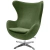 Купить Кресло EGG STYLE CHAIR зеленый, искусственная замша по низкой цене