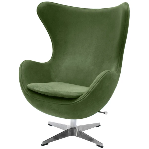 Купить Кресло EGG STYLE CHAIR зеленый, искусственная замша по низкой цене