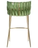 Купить Стул барный DOBRIN EMMA GOLD, зеленый велюр (VF-08) по выгодной цене для кафе, ресторанов и кухни