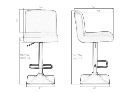 Купить Стул барный DOBRIN LEO, белое букле по выгодной цене для кафе, ресторанов и кухни