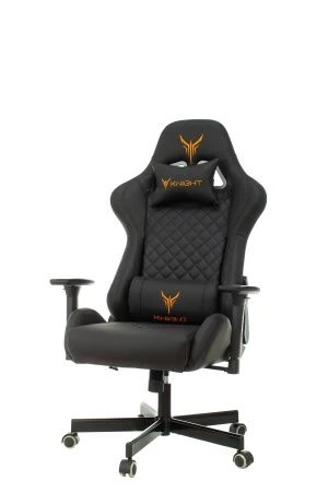Кресло игровое Knight ARMOR черный ромбик эко.кожа с подголов. крестов. металл
