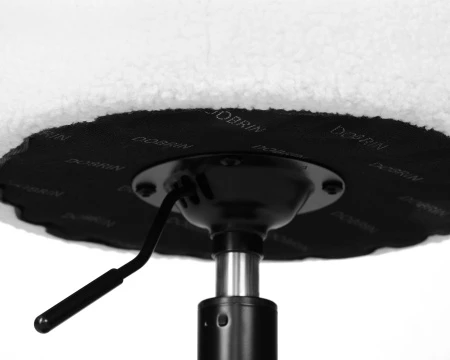 Купить Пуф DOBRIN DANNY BLACK, белое букле в интернет-магазине КупиКресла.ру