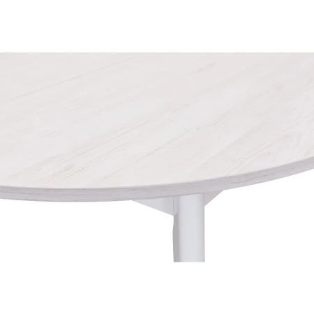 Купить Стол Oslo круглый раскладной 110-140x110x76см, Сосна Рандерс структурное, белый по низкой цене