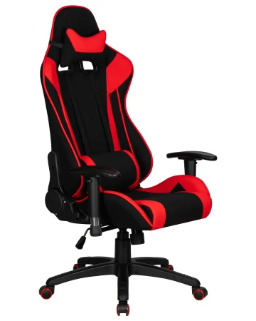 Кресла для геймеров - Кресло игровое DOBRIN DALLAS, черно-красная ткань