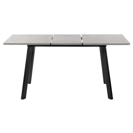 Купить Стол Dublin раскладной 120-160х80х75 серый мрамор с чёрными ножками по низкой цене
