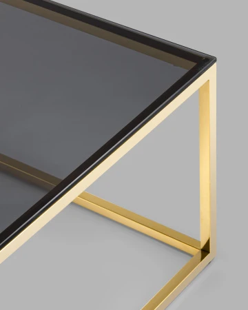 Купить Журнальный стол 120*60 ТАУН золото стекло smoke по низкой цене