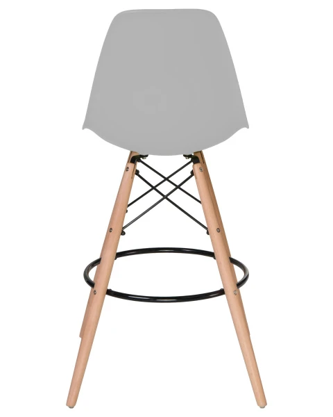 Стул барный DOBRIN DSW BAR, ножки светлый бук, цвет сиденья светло-серый (GR-01) для кафе, ресторанов и кухни