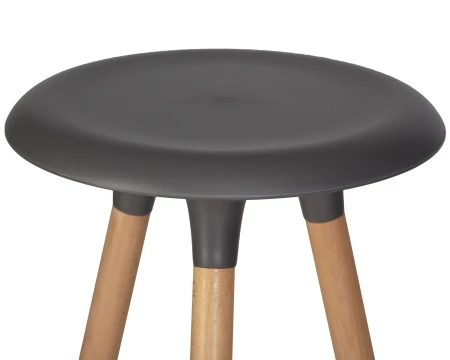 Купить Табурет барный DOBRIN ROYCE, ножки светлый бук, цвет темно-серый (GR-04) по выгодной цене для кафе, ресторанов и кухни
