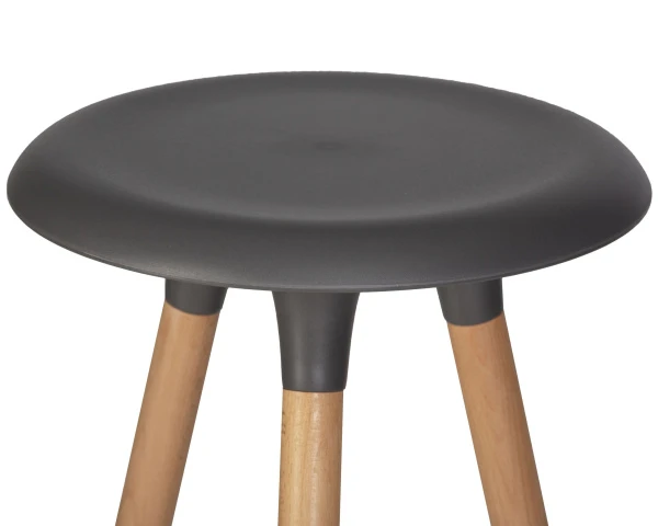 Табурет барный DOBRIN ROYCE, ножки светлый бук, цвет темно-серый (GR-04) для кафе, ресторанов и кухни