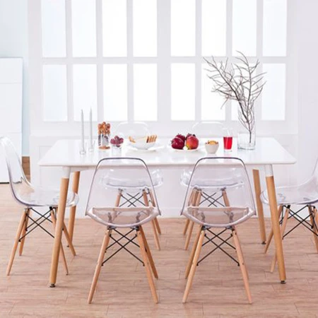 Купить Стул Eames прозрачный серый по низкой цене