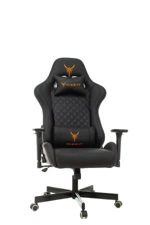 Кресло игровое Knight ARMOR черный ромбик эко.кожа с подголов. крестов. металл