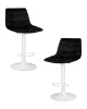 Набор 2 шт Стул барный DOBRIN TAILOR WHITE, черный велюр (MJ9-101)