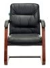 Конференц кресла - Кресло Бюрократ T-9927WALNUT-AV черный кожа полозья дерево