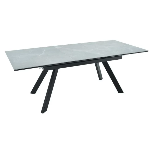 Купить Стол Adam раскладной 140-190x90x75см, серый мрамор, чёрный по низкой цене