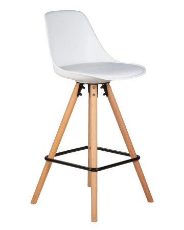 Купить Набор 2 шт Стул полубарный DOBRIN RONNI, ножки светлый бук, белый (ZL-W-02) в интернет-магазине КупиКресла.ру