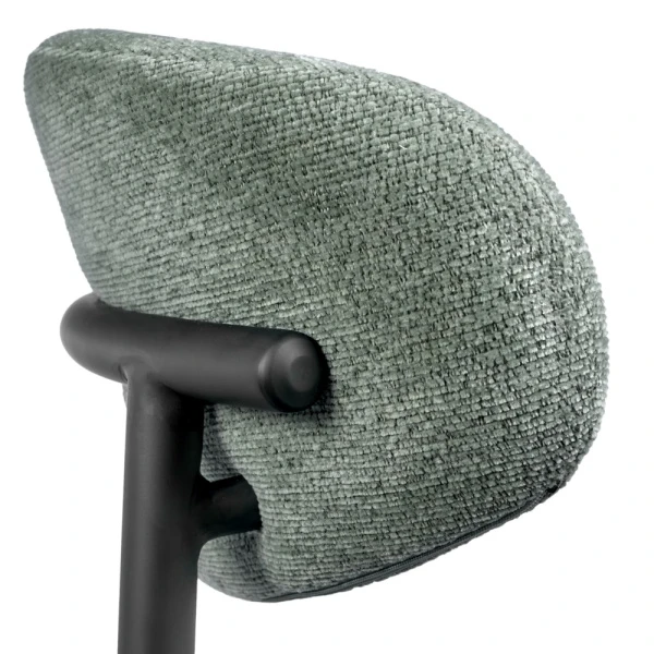 Стул полубарный Lucas 2 шалфей шенилл с чёрными ножками для кафе, ресторанов и кухни