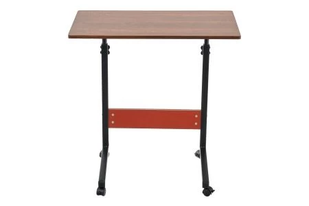 Купить Стол многофункциональный на колесах, 60x40 см, «РОЛЛ», 2 ножки, регул.высота, мдф, металл, тёмн. дерево, черный по низкой цене