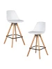 Набор 2 шт Стул полубарный DOBRIN RONNI, ножки светлый бук, белый (ZL-W-02)