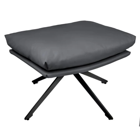 Купить Комплект кресло HUG тёмно-серый, экокожа, шенилл с оттоманкой тёмно-серый, экокожа по низкой цене