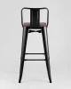 Купить Стул барный TOLIX WOOD со спинкой черный глянцевый по выгодной цене для кафе, ресторанов и кухни