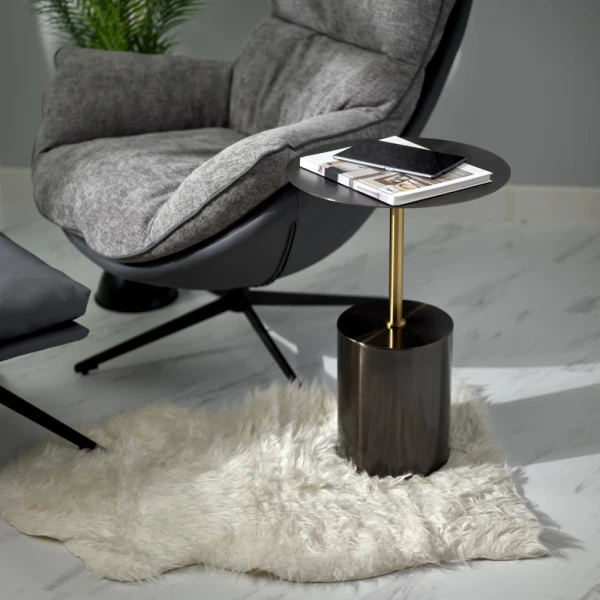 Купить Кофейный столик Solid диам.40см x 58см, чёрный, металл по низкой цене