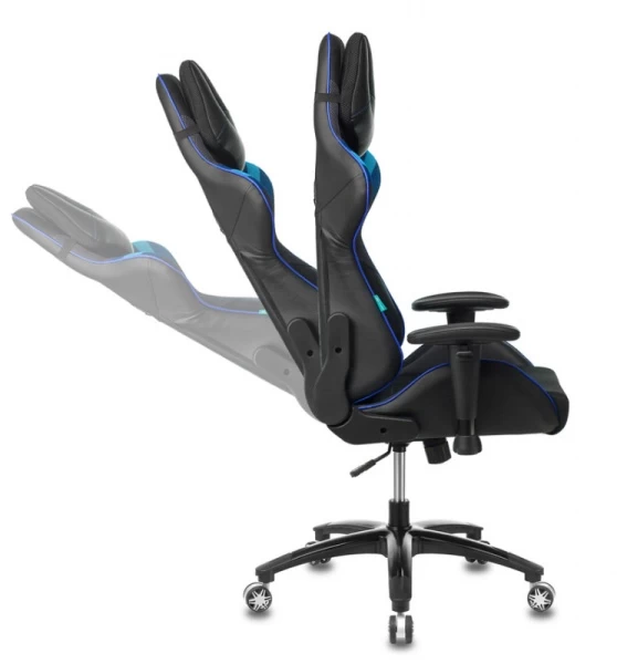 Кресло игровое Zombie VIKING 4 AERO черный/синий искусст.кожа/ткань с подголов. крестовина пластик | Купить в КупиКресла.ру