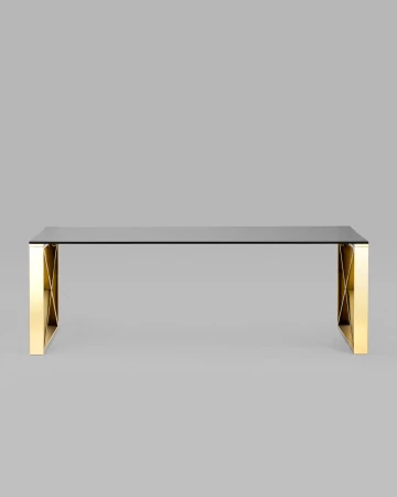 Купить Журнальный стол 120*60 КРОСС золото стекло smoke по низкой цене