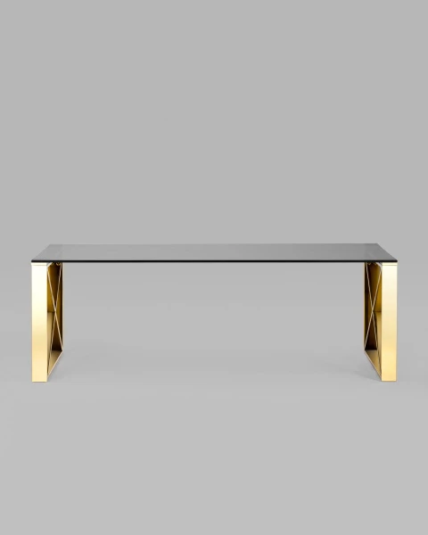 Купить Журнальный стол 120*60 КРОСС золото стекло smoke по низкой цене