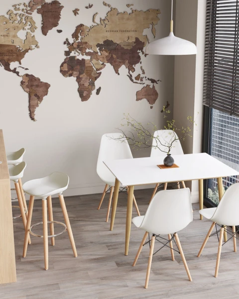 Купить Стол обеденный Стокгольм раскладной 120-160*80 белый по низкой цене