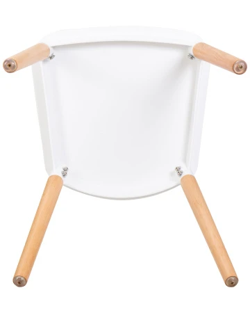 Купить Набор 4 шт Стул обеденный DOBRIN THEO, ножки светлый бук, цвет белый (W-02) в интернет-магазине КупиКресла.ру