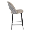 Купить Стул полубарный Leo латте с жаккардом, поворотный механизм по выгодной цене для кафе, ресторанов и кухни