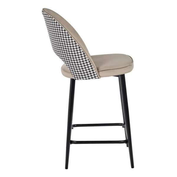 Стул полубарный Leo латте с жаккардом, поворотный механизм для кафе, ресторанов и кухни