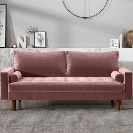 Купить Диван Scott трехместный пыльно-розовый по низкой цене