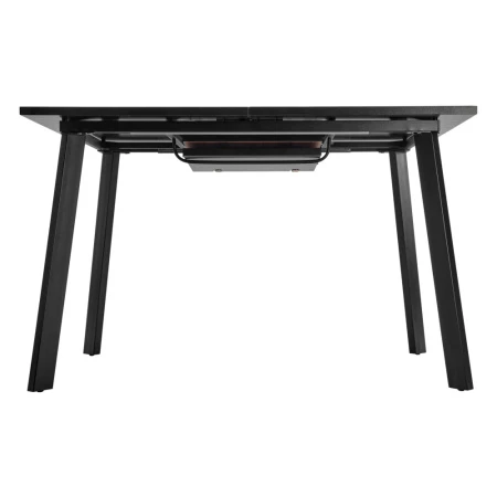 Купить Стол Dublin раскладной 120-160х80х75 Дуб Вотан, чёрные ножки по низкой цене